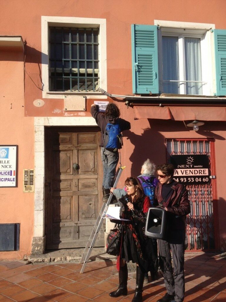 Plaque nom de rue Louise Michel à Nice